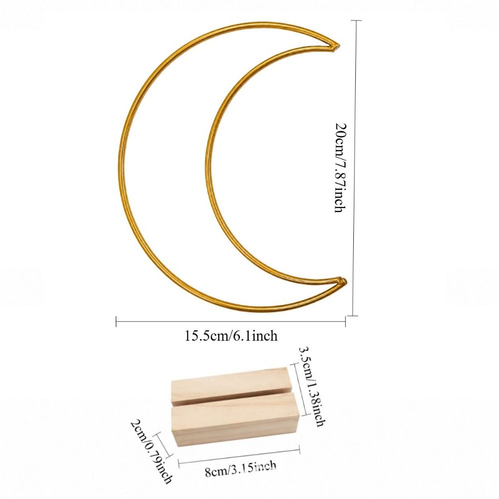 Gold Floral Garland Frame Triangle Moon Shape Hollow Out Metal Hoop Wreath Frame  Wedding Decor