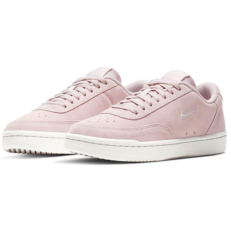 Nike Court Vintage Artificial Leather Slip Resistant Abrasion Resistant Low Top Skateboard Shoes Women's Pink White CZ7930-600