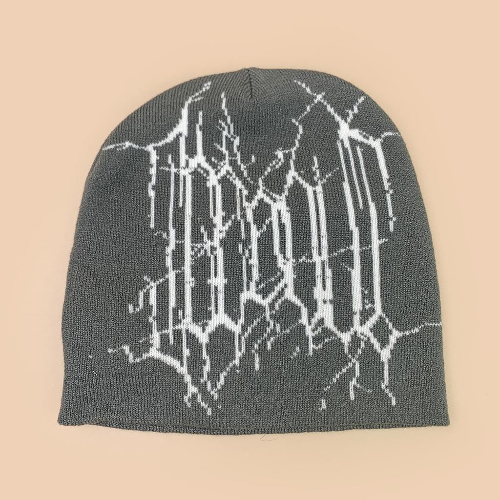 Autumn And Winter Hip Hop Street Mesh Idol Jacquard Knitted Hat Men And Women Warm Personality Cold Hat Pullover Hat