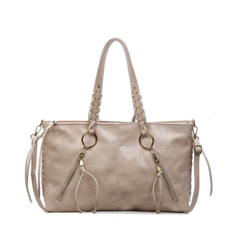 Europe And America Style Retro PU Leather Handbag Shoulder Bag Ladies Zipper Tote Bag Classic Crossbody Bags For Women Work Business