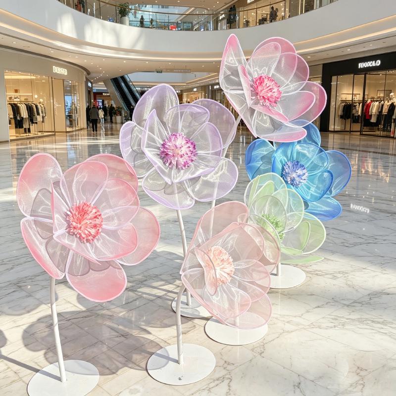 Organza Flower Heads for Aesthetic Wedding and Room Decor