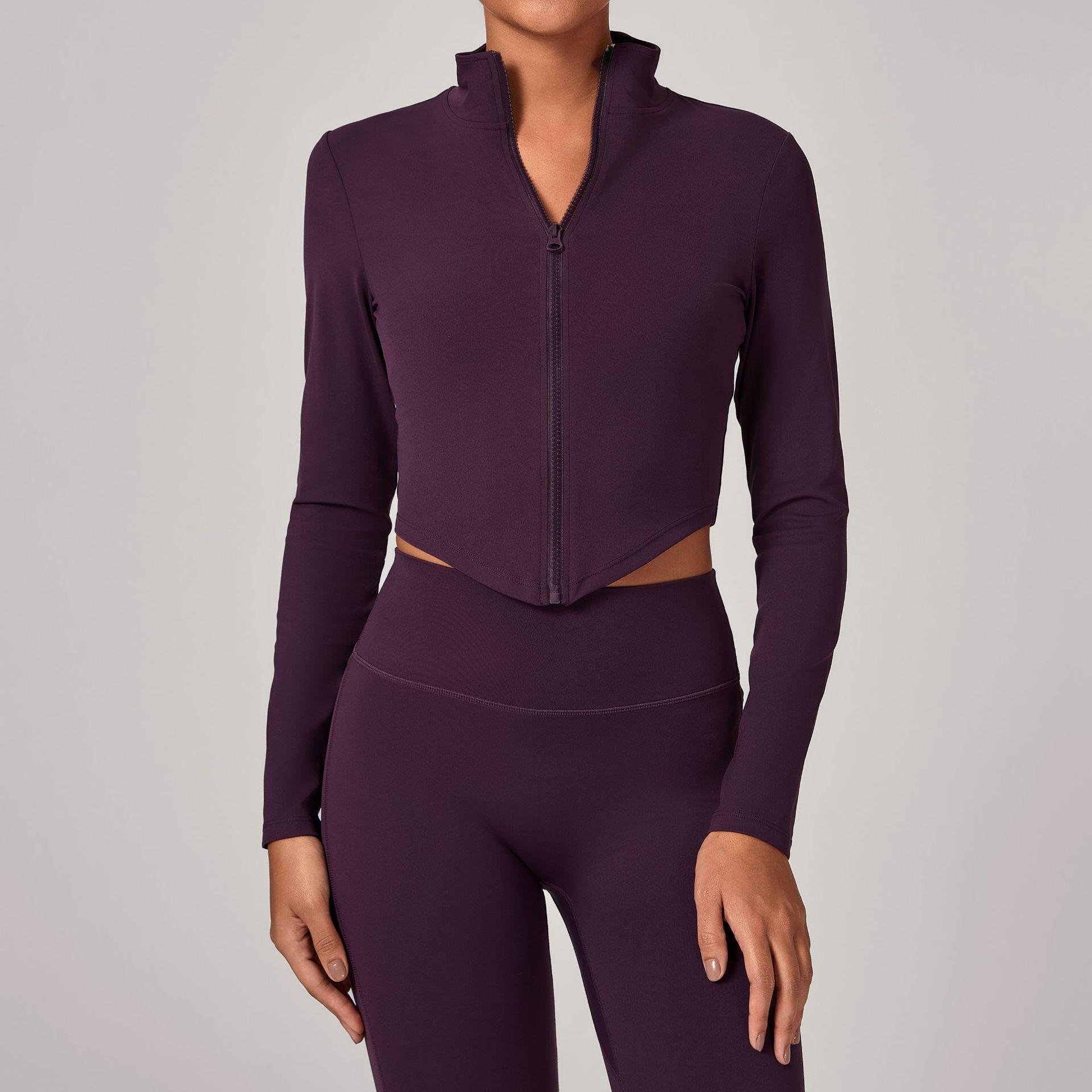 

Cross-Collar Quick-Dry Long Sleeve Yoga Jacket - Fitness and Outdoor Sports Top Large