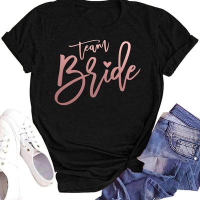Bride Shirts for Women Bride Team Tshirt Short Sleeve Bachelorette Party Wedding Bridesmaids Squad Tee Tops