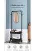 Durable Wheeled Clothes & Hat Rack for Bedrooms/Dorms with Shelves - Thick, Simple Frame, Floor-Standing.