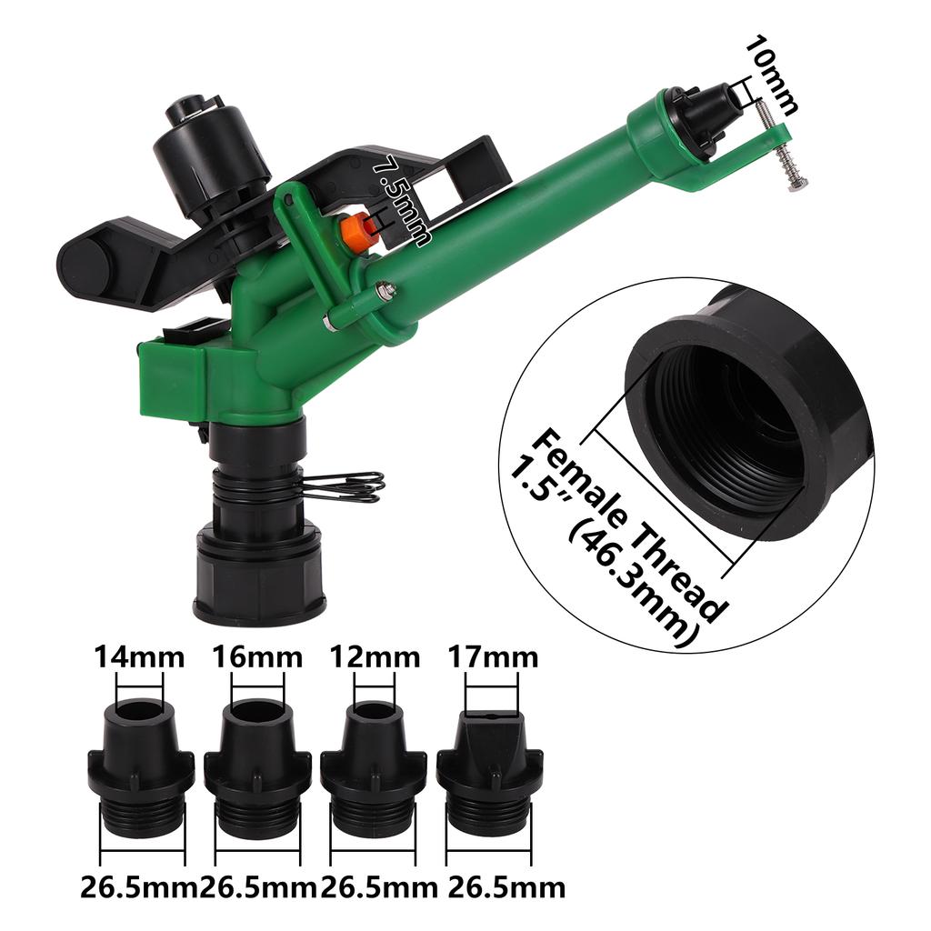 1,5" Schommel Impact Sproeier Verstelbare Lange Sproeiafstand Sproeierpistool Boerderij Landbouw Gazon Grasland Gewassen Irrigatie Watergift