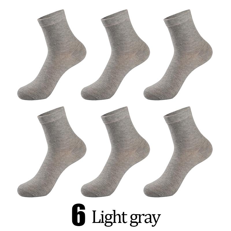 6 Paar Herrensocken Schwarz Weiß Grau Business Men Tube Socken Weich Atmungsaktiv Frühling Sommer für Männersocken Übergröße