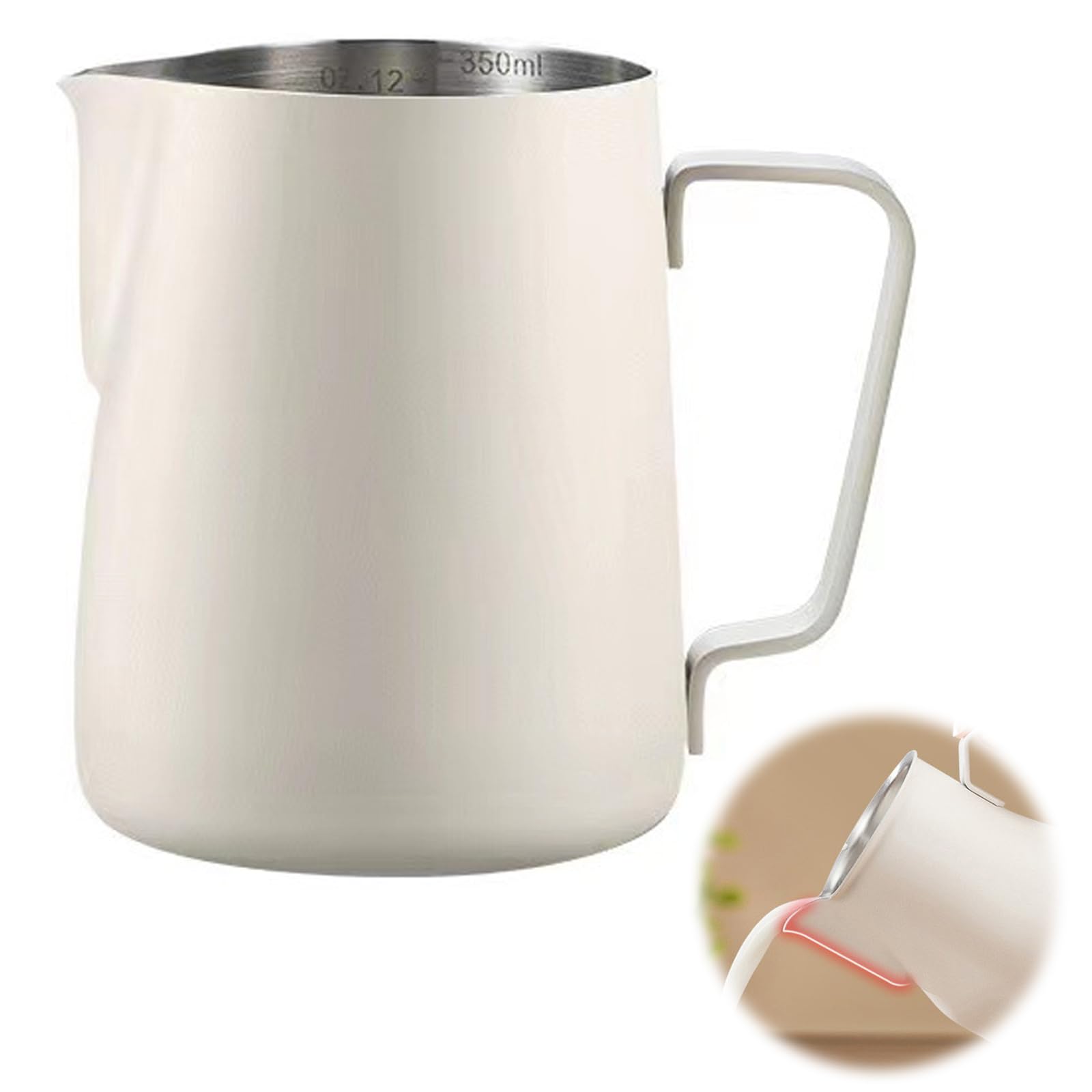 

Молочник EsiFare для латте-арта, 350 мл, кувшин для молока из нержавеющей стали, кувшин для вспенивания молока для эспрессо с градуировкой, термостойкий, простой