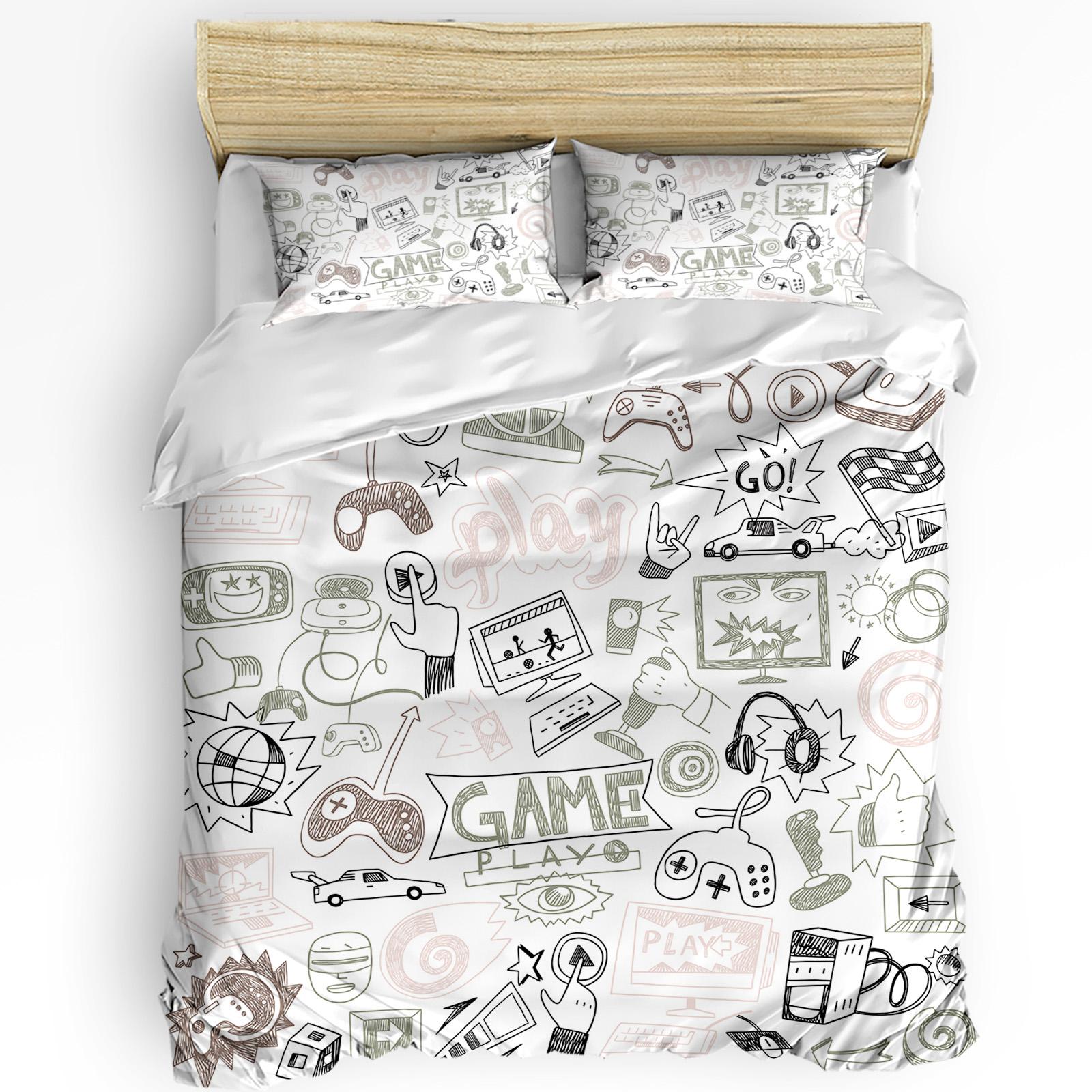 

Gamepad Computer Keyboard Red Duvet Cover With Pillow Case Custom 3pcs Bedding Set Quilt Cover Double Bed Home Textile (135x200cm)