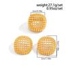2pcs/set Alloy Hollowed-out Rings Geometric Braided Earring and Ring Set Open Rings  Wedding Jewelry