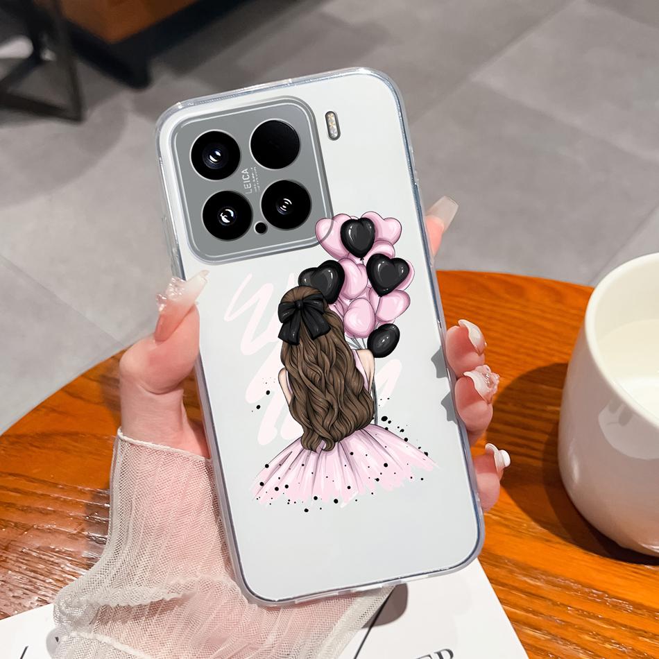 Leisure Flower Case For Xiaomi 15 Pro Clear Phone Bags Colourful Soft Back Cover For Xiaomi15 15Pro Silicone Anti Drop Housing