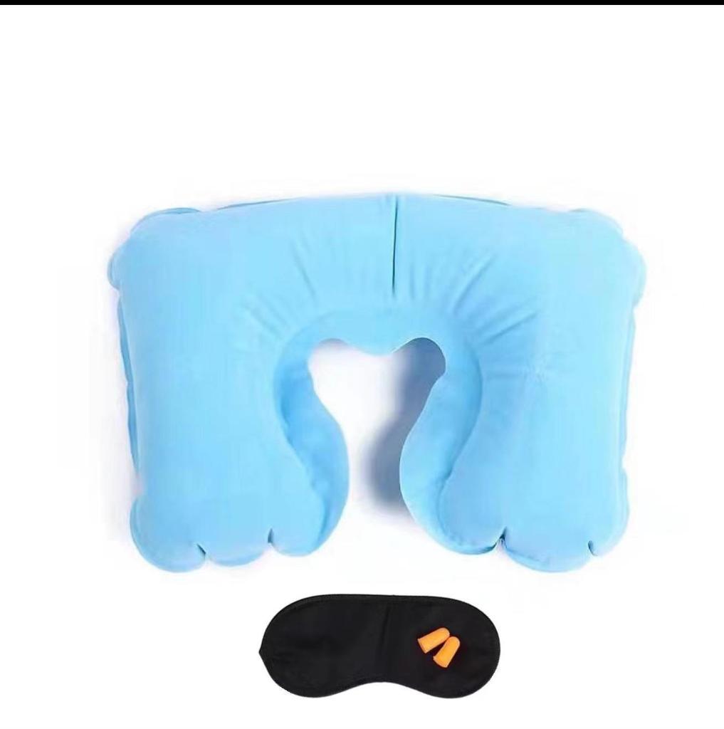 Inflatable Foldable Travel Neck Pillow - Portable U-Shaped Pillow for Camping, Car, and Travel