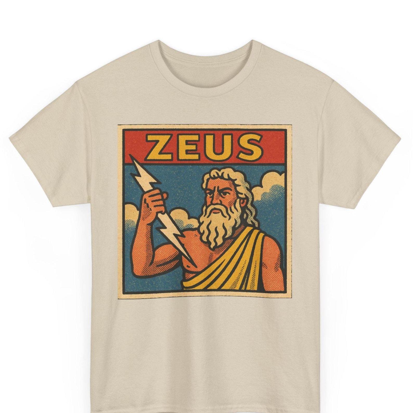 Zeus Retro Comic T-Shirt: Greek God Pop Art Tee M