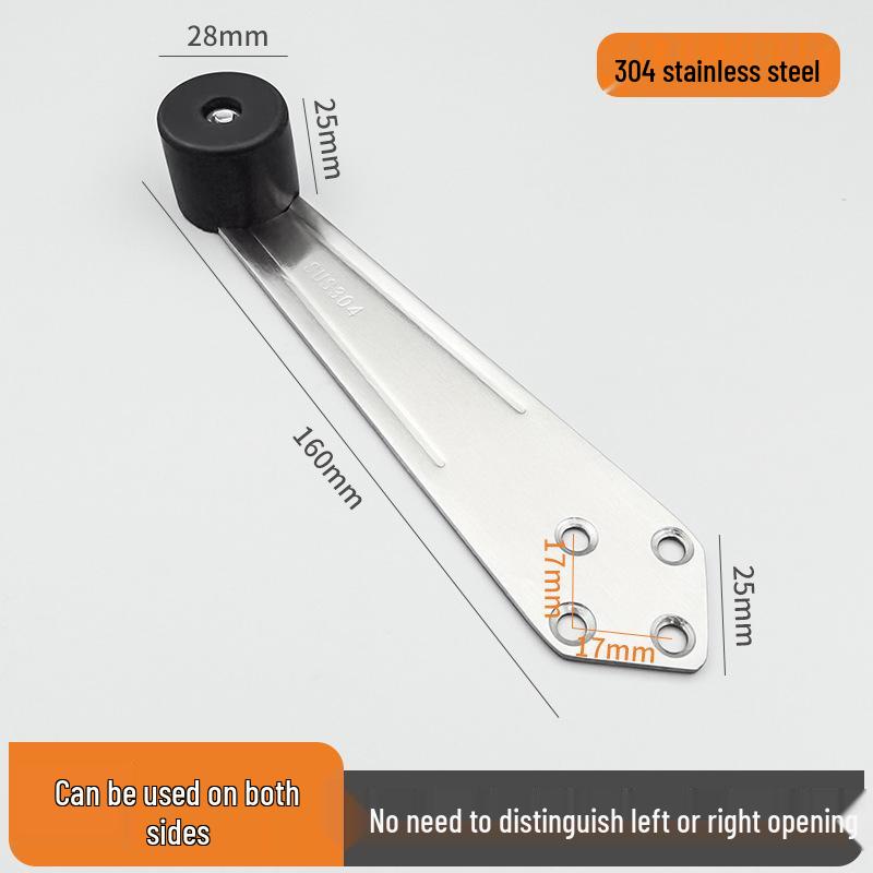 304 Stainless Steel 90° Door Stopper for Bathroom & Wooden Doors - Anti-Collision Buffer
