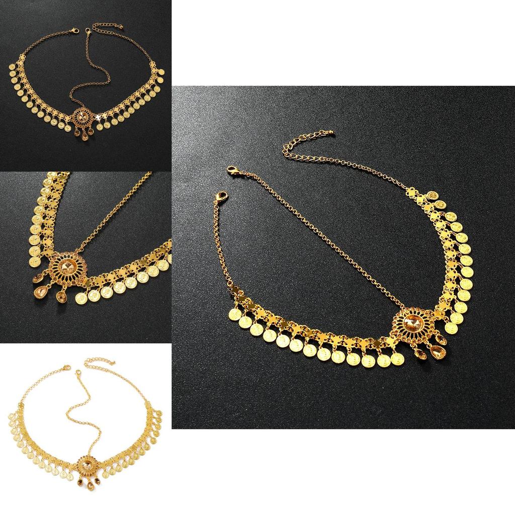 Elegant Simulation Crystal Decoration Gold Women Headwear With Tassel Design For Brides And Special Occasions