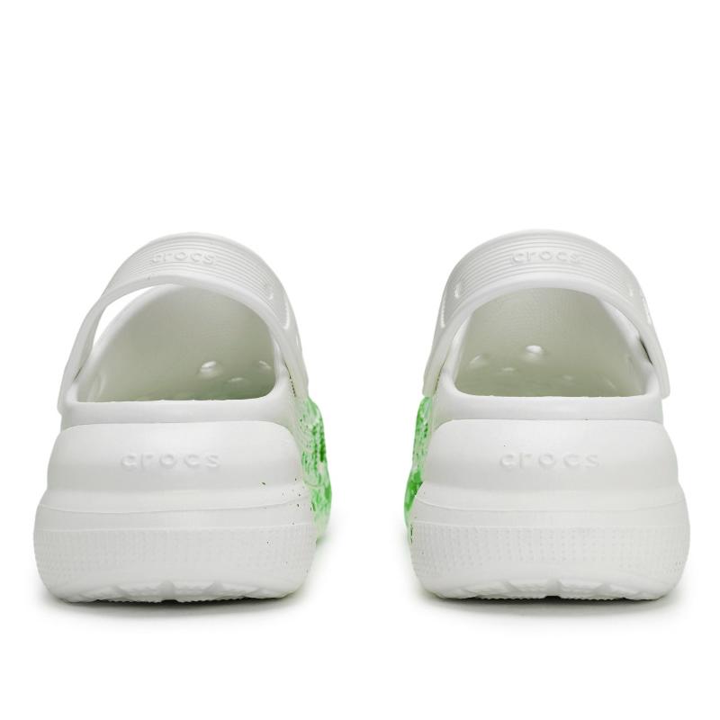 Crocs Crush Clog 811 Manufacture Encourage Live Special Shoe Box Distressed Fluid Splash Ink Personality Unisex Same White Green