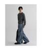 Layered Detail Round Pullover Ash