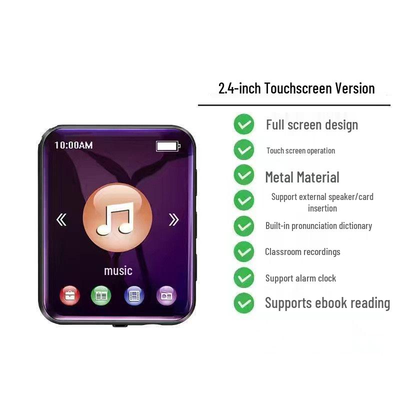 High School Student MP4/MP5 Touchscreen: Read Novels, Listen to Music, Bluetooth-Enabled Walkman