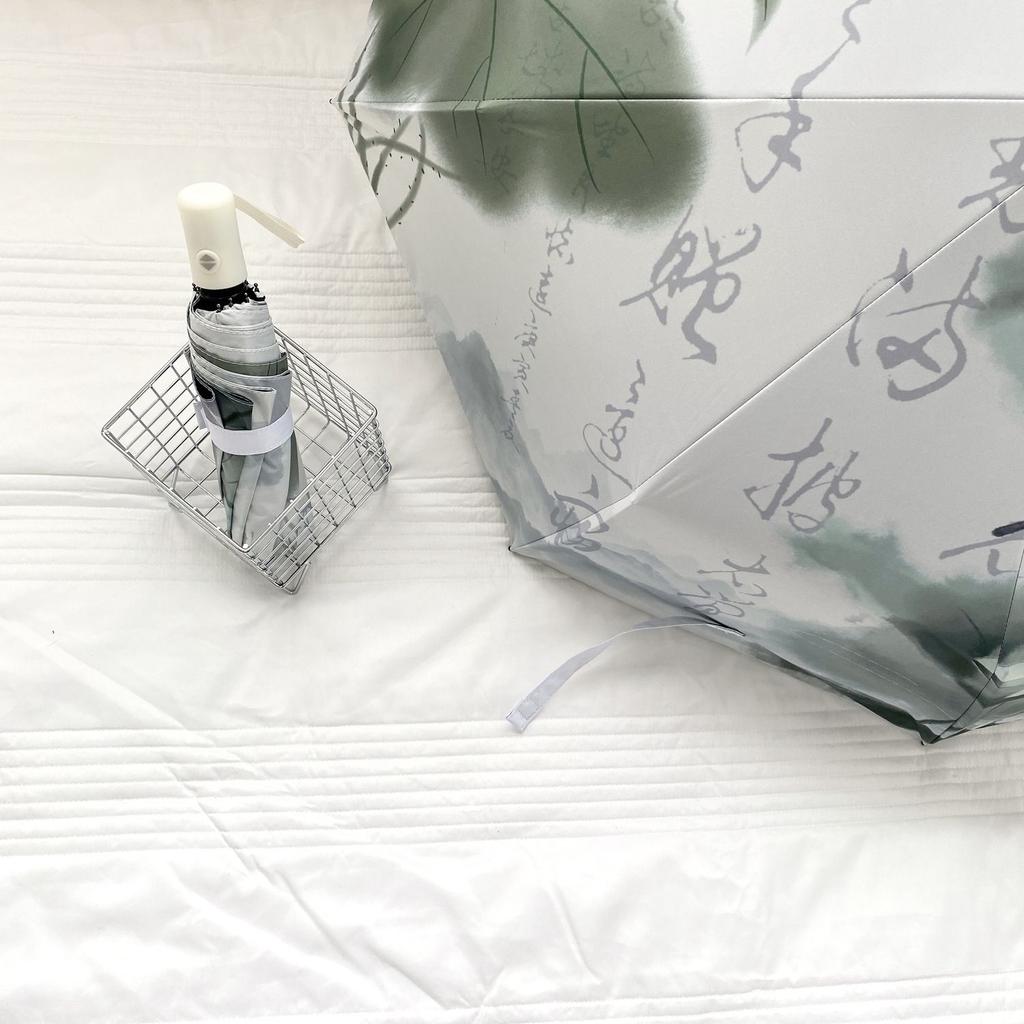 New Chinese Style Umbrella Wind-Resistant Solid Rain Or Shine Dual-Use Umbrella Vinyl Sun Protective Sun Umbrella UV-Proof Manual Umbrella