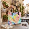 Colorful Watercolor Print Tote Bag Large Capacity Fashion Daily Shoulder Handbag for Women Casual Shopping Travel