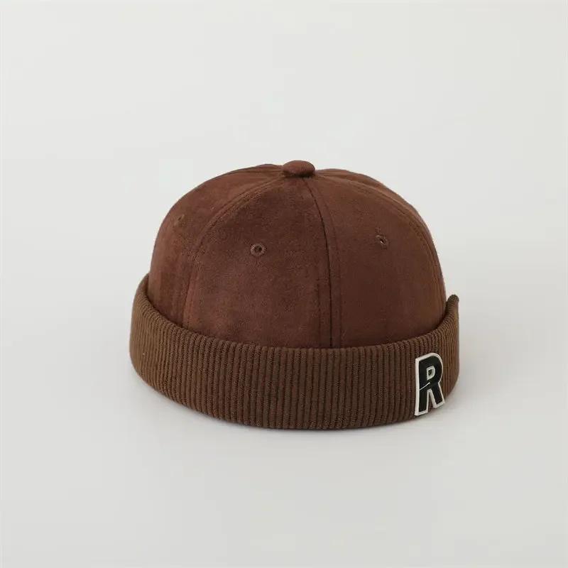 

Winter Corduroy Warm Docker Cap Brimless Hat Beanie Hats Adjustable Landlord Sailor Cap Girl and Boy 11 52cm wear