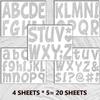 260 PCS Bulletin Board Letters 4 Inch Glitter Large Sticker Letters for Bulletin Board Self-Adhesive Alphabet Poster Board Letter for Classroom Home