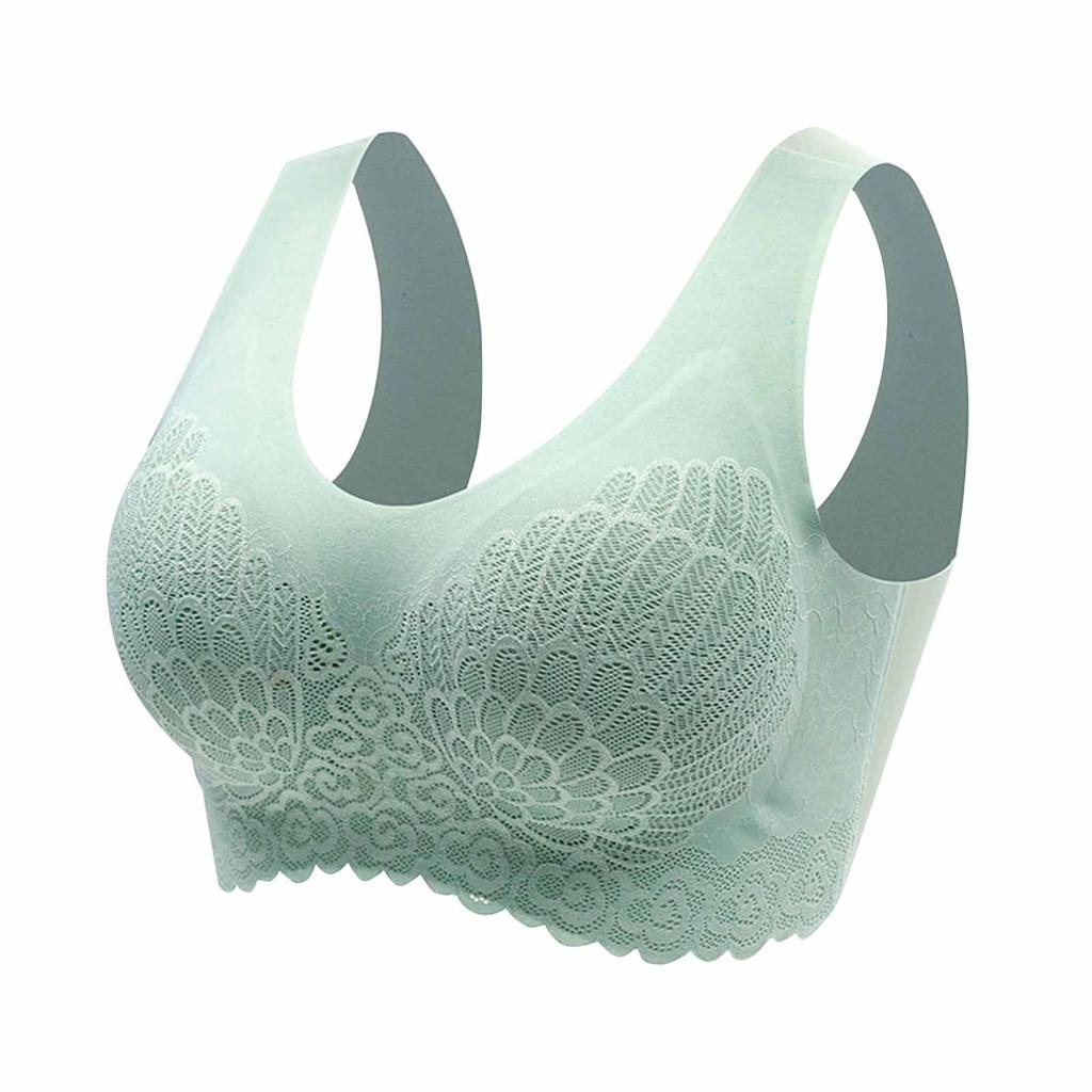 Women's Comfort Bra Without Underwire Sports Bra Padded Lace Bra Soft Seamless Stretch Bustier Classic Top