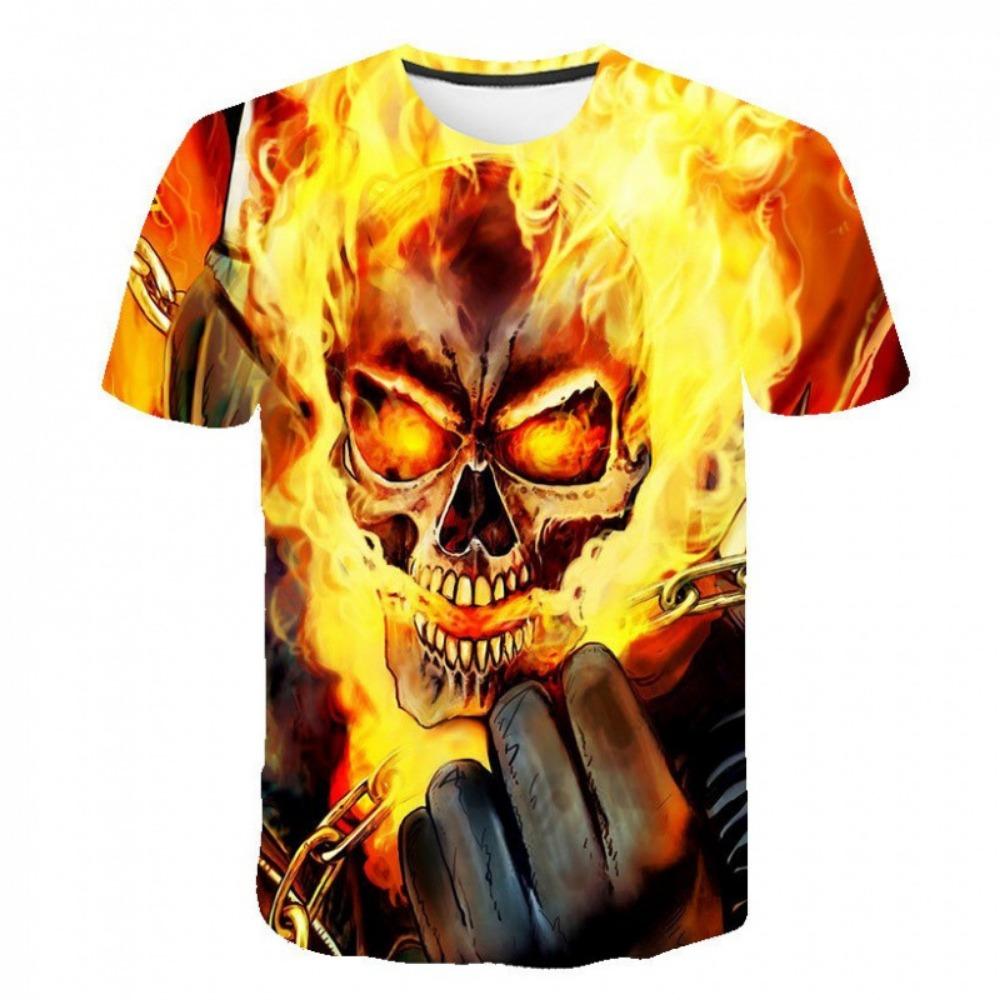

Ghost Rider 3D Принтовані Чоловічі та Дитячі Топи Літні Футболки з Коротким Рукавом та Круглим Вирізом Повсякденні Вінтажні Футболки для Хлопчиків Чоловіків Великих Розмірів XS
