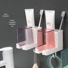 Wall-Mounted Toothbrush & Cup Holder Set for Bathroom Storage