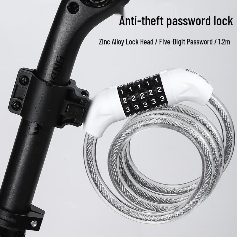 WEST BIKING Portable 5-Digit Password Bike Cable Lock