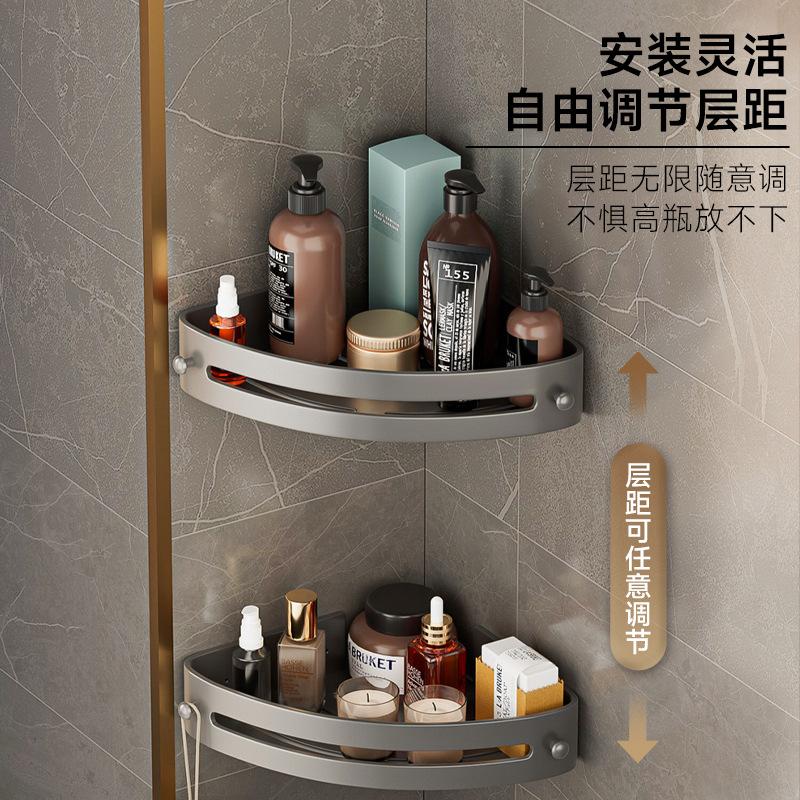 No punching bathroom rack toilet washstand toilet wall hanging triangular storage rack toilet rack