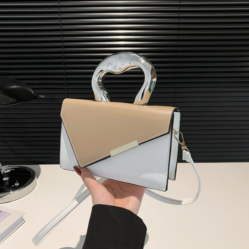 Fashion Niche Design Contrasting Color Casual Handbag 2025 New Beautiful Personality Summer Women's Shoulder Small Square Bag
