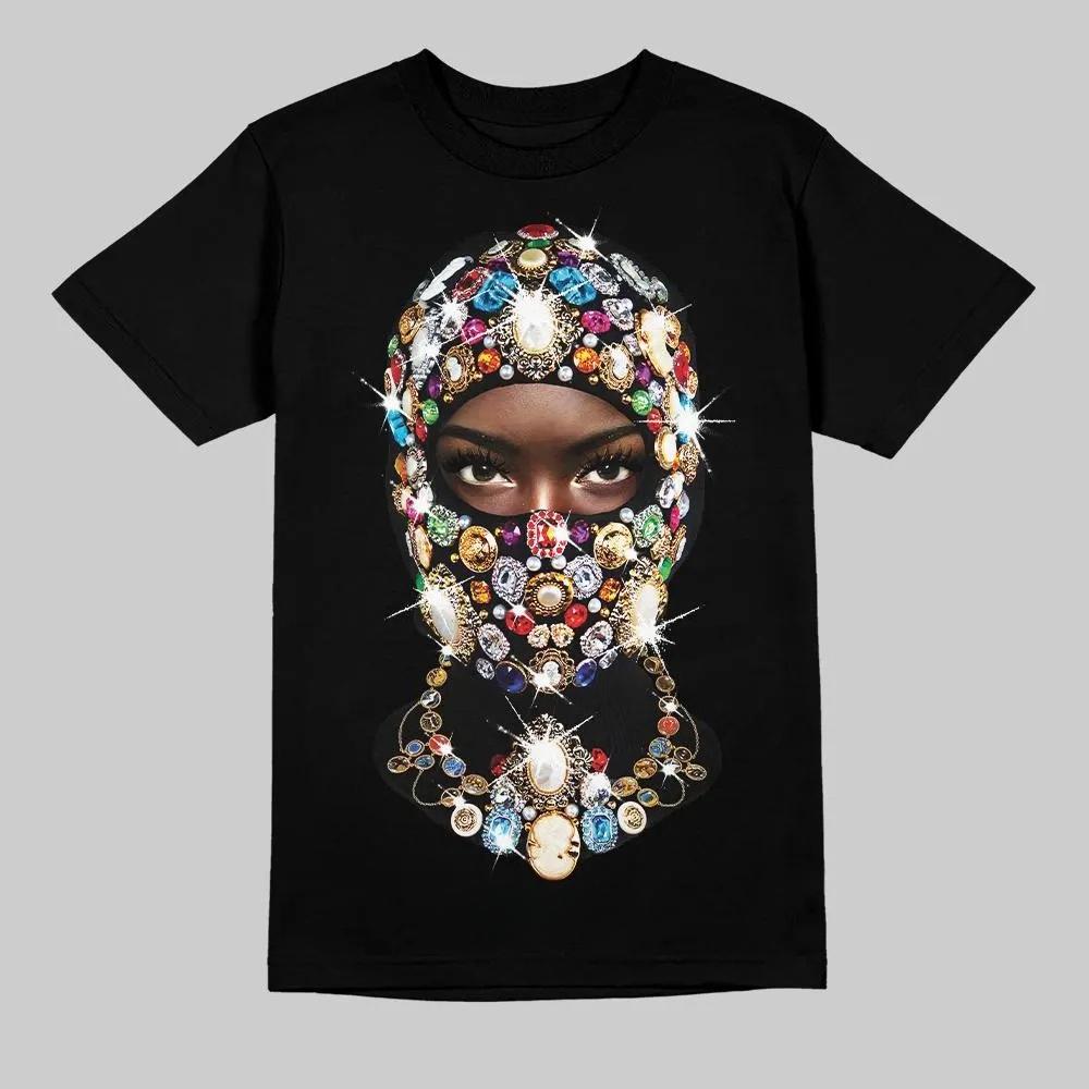 

Masked Portrait Printed Tshirt Women and Unisex Hiphop Street Style Top Spring and Summer Loose Short Sleeved Unisex Tshirt S
