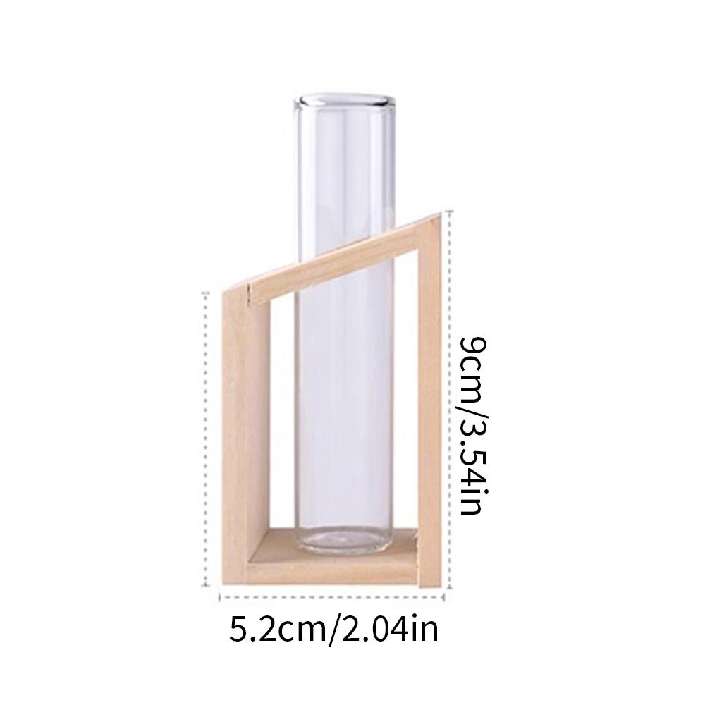 

Test Tube Glass Vase Plant Propagation Station Hydroponic Vases for Plants with Wooden Stand Terrarium Office Home Desktop Decor