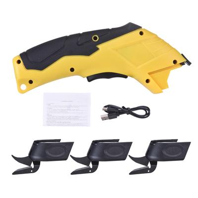 Cordless Electric Scissors with 3 Blades, 4.2V Rechargeable Cutter for Cutting Fabric, Leather, Carpet and Cardboard