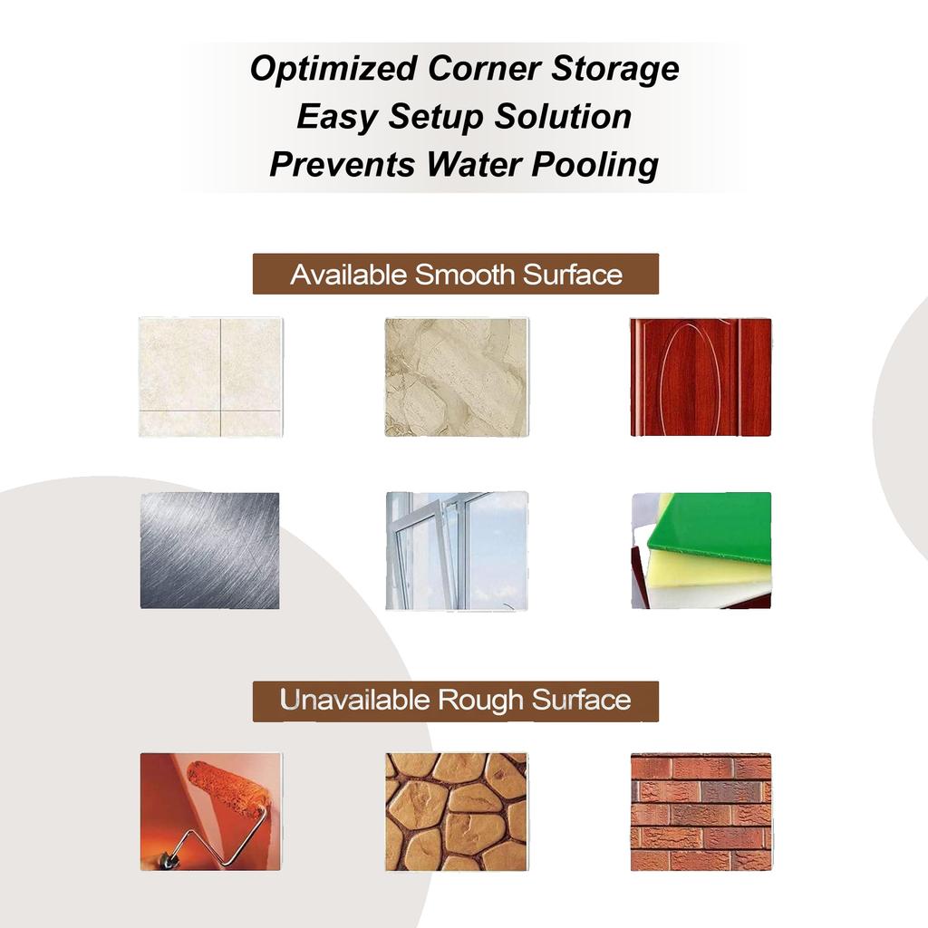 Shower Shelves Suction Cup With Hooks Storage Shower Shelf Corner Wall Rack For Home Bathroom Kitchen Towel Shampoo Body Wash