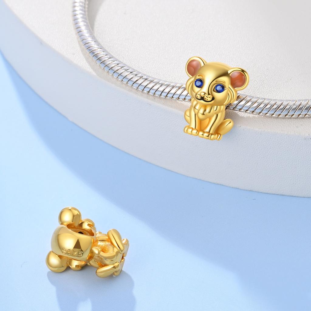 Charms Original Copper Golden Lion Beads Fit Bracelet Diy Fine Gift Women Delicate Jewelry Accessory