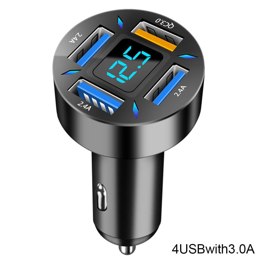 66W 4 Ports USB Car Charger Fast Charging PD Quick Charge 3.0 USB C Car Phone Charger Adapter For iPhone 13 12 Xiaomi Samsung