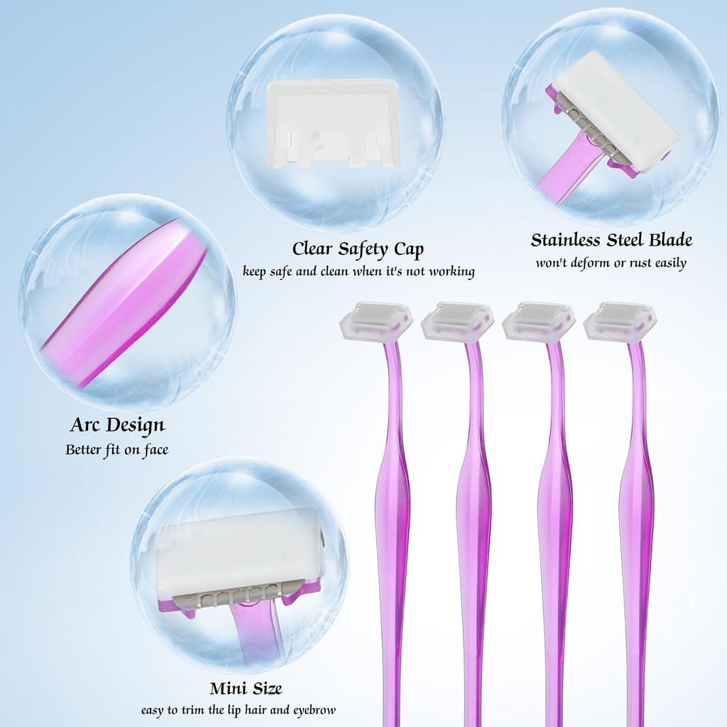 12PCS Eyebrow Trimmer Razors, Facial T Shape Shaver Tool for Eye Brow, Face Razors for Women, Eyebrow Trimming Kit for Girls, Safe and Easy Peach