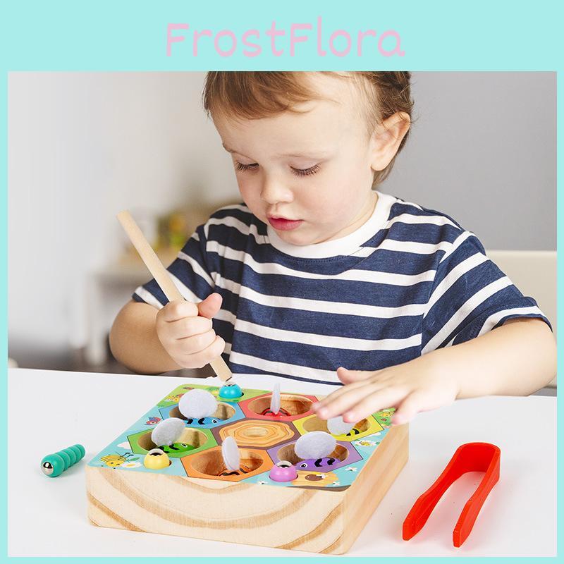 Wooden Magnetic Bug Catcher Game For Kids Educational Learning Toy