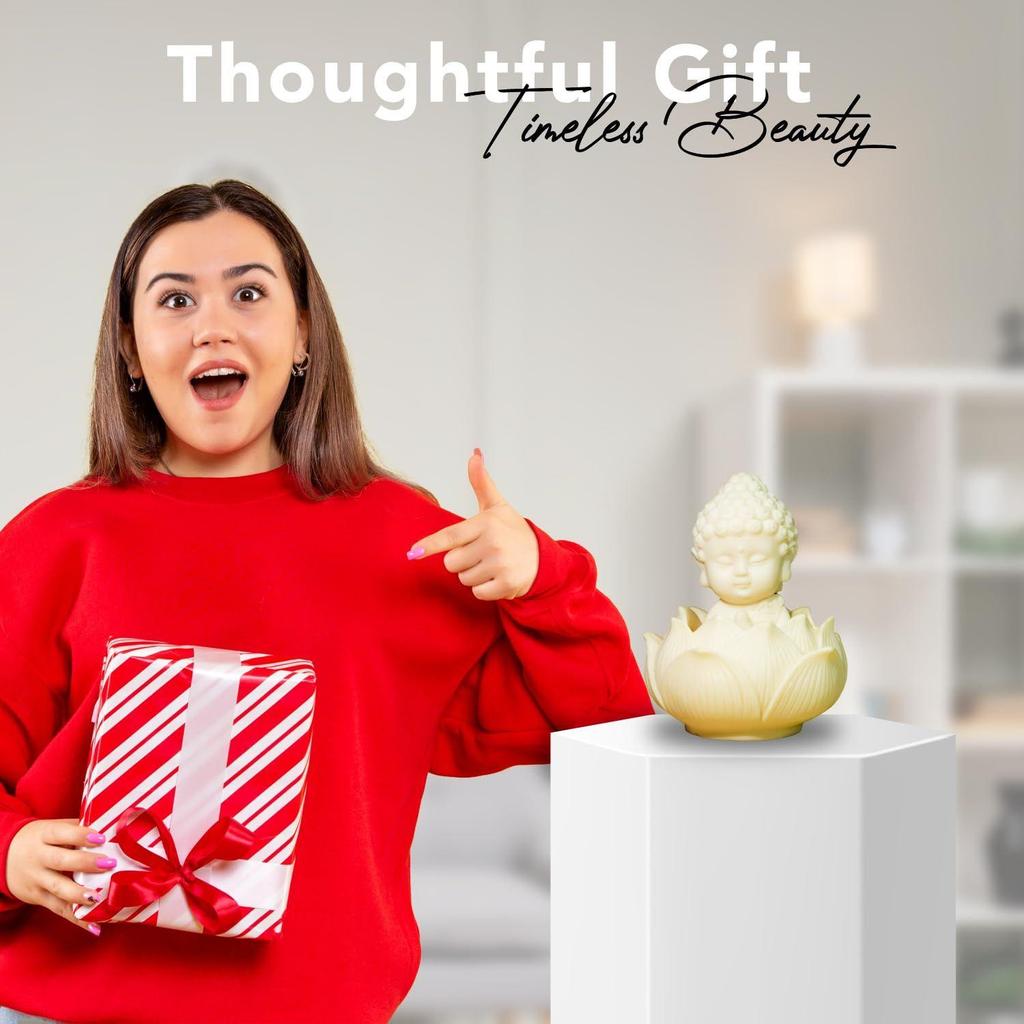 Nostrae Buddha with Lotus Show Pieces for Home Decor Living Room Decor Items | Cute Showpieces Gift Item for Decoration