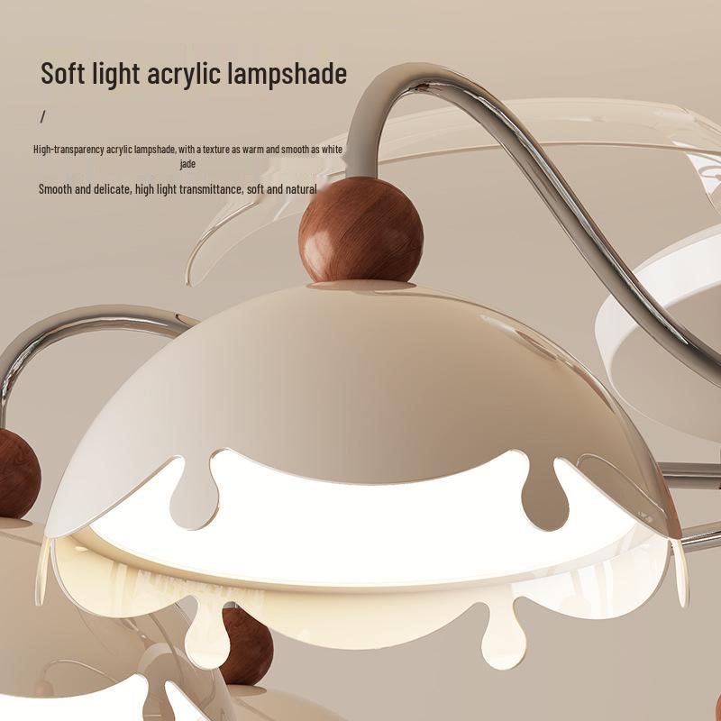 Creative French Chandelier Eggshell Fan Light for Living Room & Bedroom