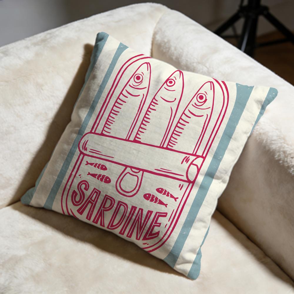Federa Cuscino Sardina Morbida Decorativa Adatta per Camera da Letto Divano Auto Viaggio