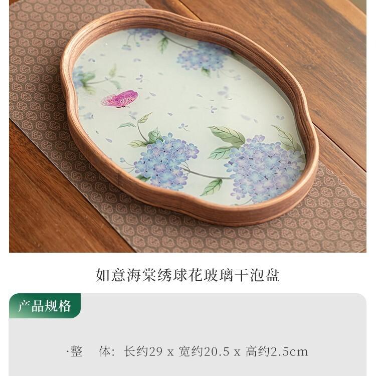 Гидрогалея из бамбукового стекла, подставка для чая, тарелка для закусок, доска для хранения кофе, подставка для чайника, посуда для подачи, аксессуары для кафе, подарок
