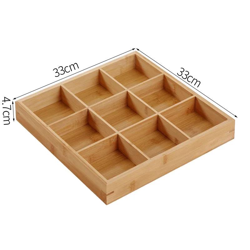 Wooden Serving Tray Multi Compartments Divided Food Serving Plate for Home Restaurants Sushi Hot Pot Dishes