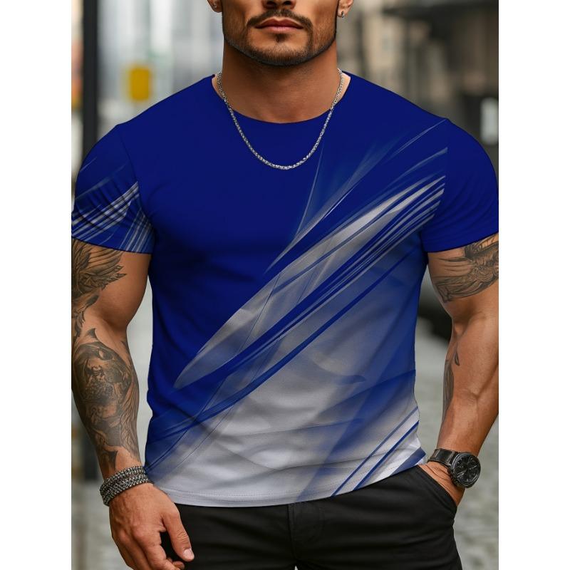 Men'S 3D Print T-Shirt - Casual Short Sleeve Crew Neck Top, Machine Washable Regular Fit, Daily Wear, Fun Design, Breathable Fabric