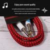 Guitar Noise Reduction Nylon Braided Effects Pedal Connection Cable for Electric and Acoustic Guitars