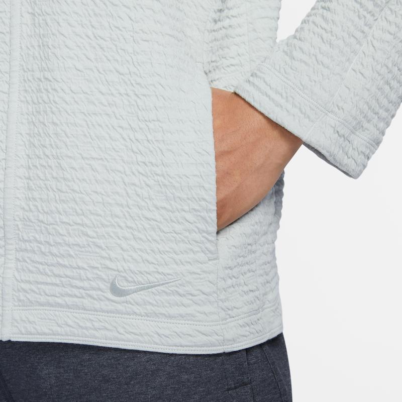 Nike Haut Tricot Manches Longues Col V Couleur Unie Séchage Rapide Homme hauts Argent Clair DX0919-034