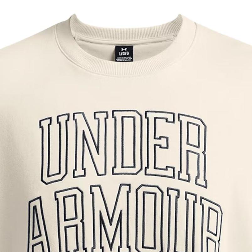 Under Armour Round Neck American Casual Outdoor Simple Sweatshirt Men sweatshirt Beige 1386548-110