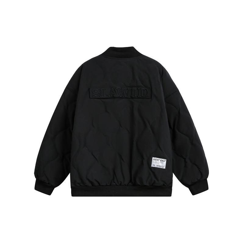 QIYOU 2025 Winter Diamond Pattern Baseball Jacket - Unisex Casual Trendy Style