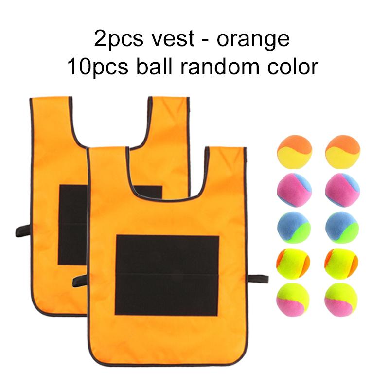 

2pcs Games Vest with 10pcs Sticky Ball Outdoor Sports Props Party Favors Holiday Gifts Throw Catch Balls Funny Competition TMZ